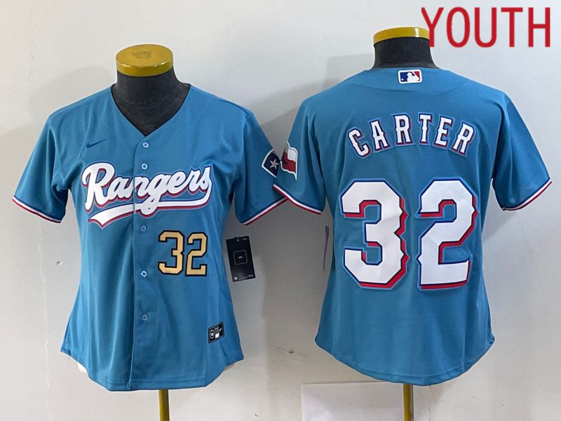 Youth Texas Rangers 32 Carter Blue Game Nike 2024 MLB Jersey style 2